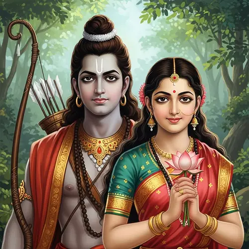 Ram and Sita Indian Mythology Painting