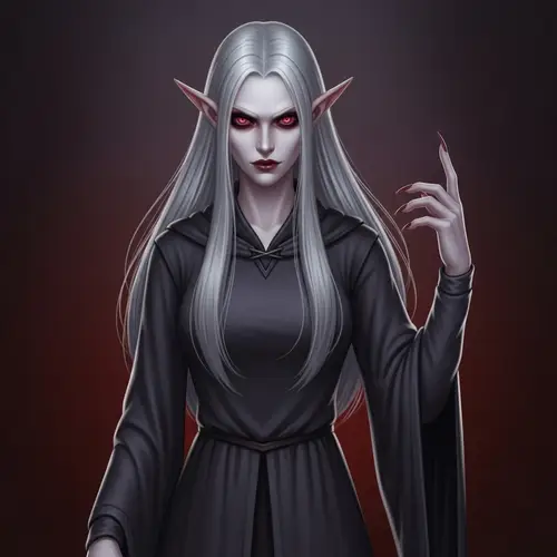 Elven Female with Vampire Features | Mysterious and Alluring