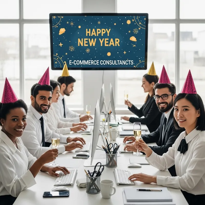 New Year Greeting by E-commerce Consultancy: Diverse Professionals