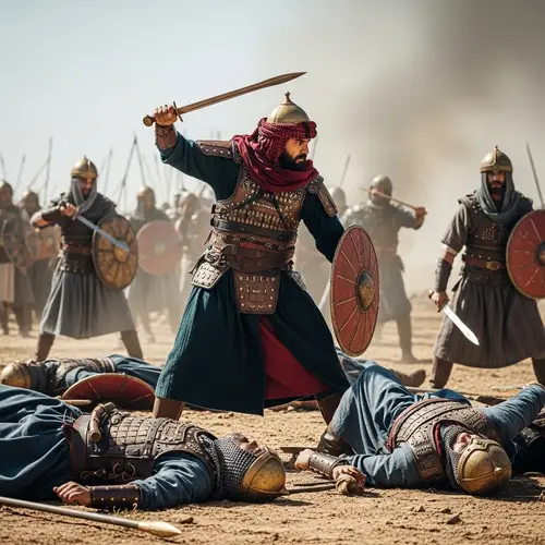 Ancient Middle-Eastern Warrior Slaughters Seven Enemies with Sword