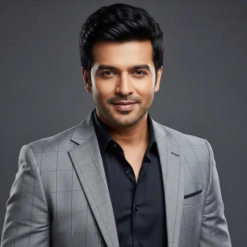 Confident South-Asian Actor Look: Stylish Outfit & Charming Smile