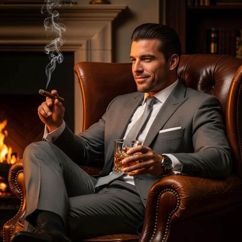 Andrew Tate | Stylish Man Enjoying Cigar Andrew Tate | Stylish Man Enjoying Cigar