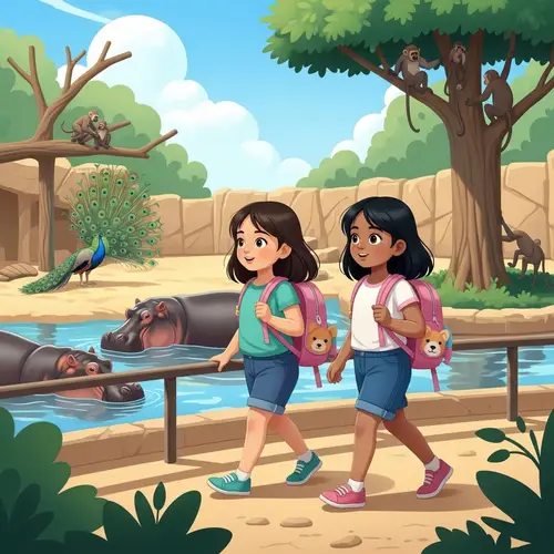 Two Girls Walking at the Zoo: A Fun Day Out
