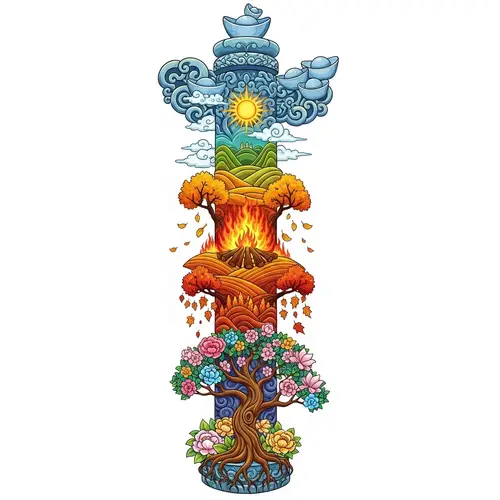 Seasonal Pillar of Five Elements: Chinese Cultural Concept