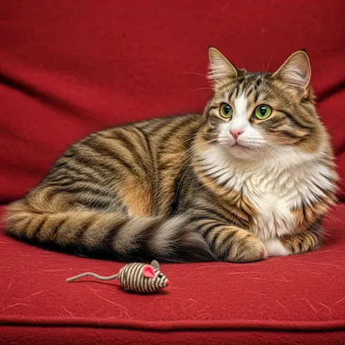 Elegant Brown & White Fluffy Cat | Tranquil Feline Beauty
