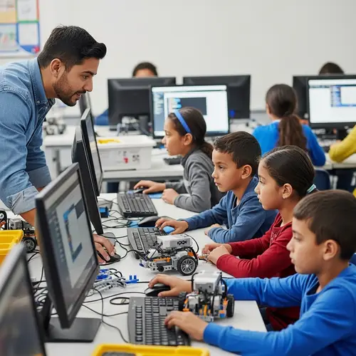 Inspiring Robotics & Programming Teacher in Class