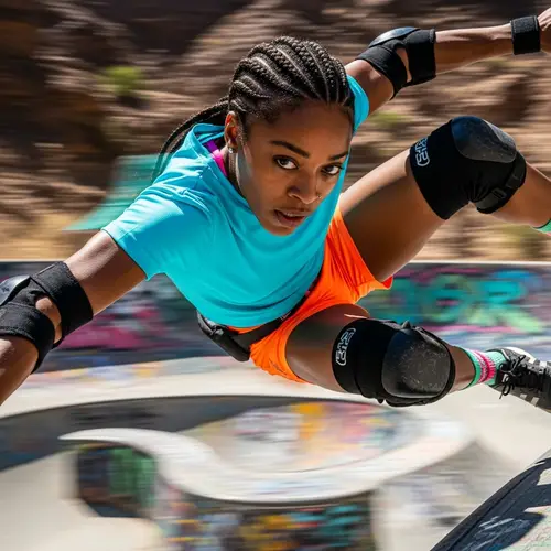 Dynamic Action Shot of Black Female Athlete in High-Speed Sports Photography | Burst Mode Canon EOS-1D X