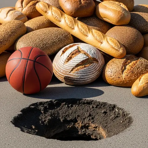 Basketball and Sinkhole Still-Life Composition