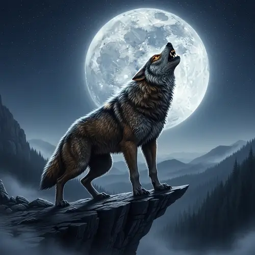 Majestic Werewolf Howling Under the Moonlight