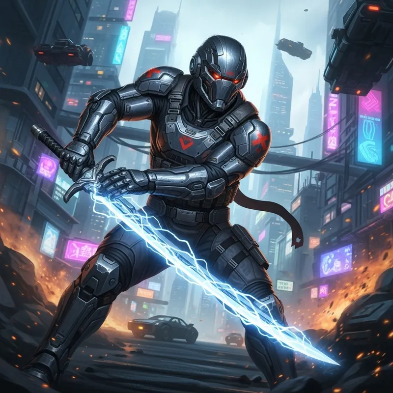 Metal Gear Solid Rising | Futuristic Cyborg Soldier with Electric Sword Metal Gear Solid Rising | Futuristic Cyborg Soldier with Electric Sword