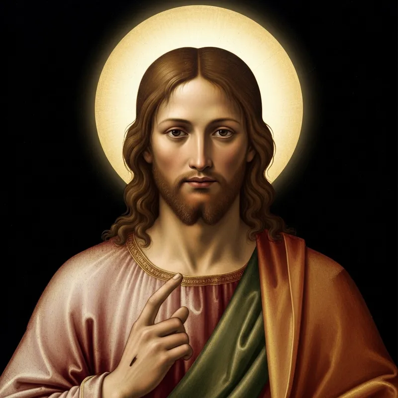 Renaissance Jesus: Tranquil Portrait in Earthy Tones