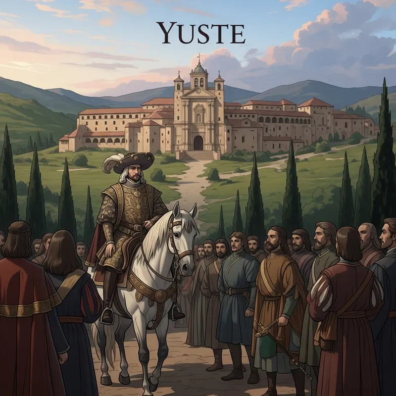 Carlos V Arriving on Horseback at Yuste Monastery | Historical Moment