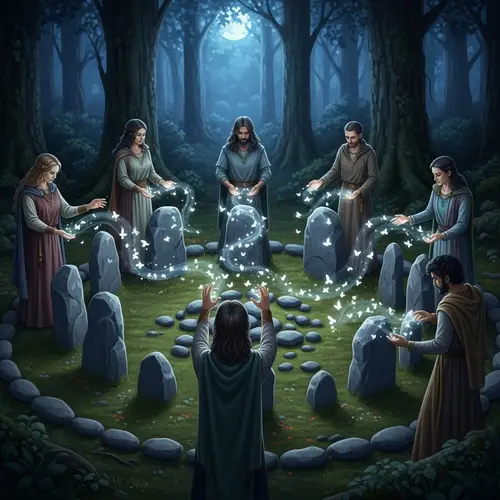 Ethereal Druidic Ritual: Unity in Nature