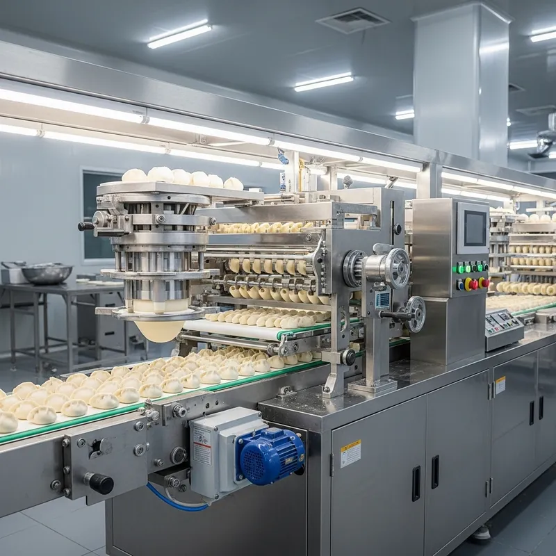 Automatic Dumpling Machine in a Modern Factory Automatic Dumpling Machine in a Modern Factory