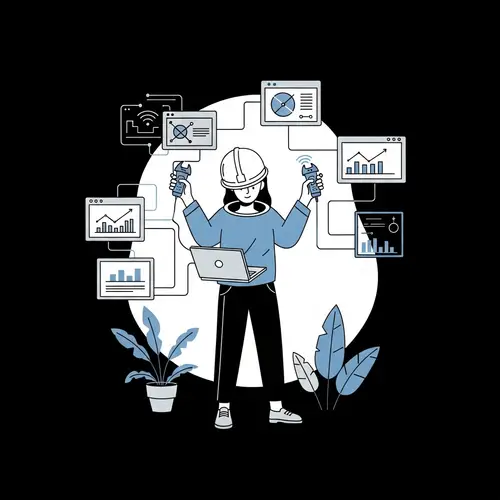 Female Automation Specialist Efficiently Automating Tasks | Website Name