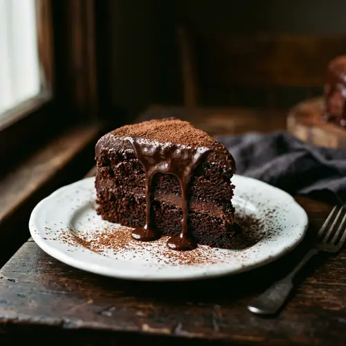 Decadent Chocolate Cake Slice | Cinematic Dessert