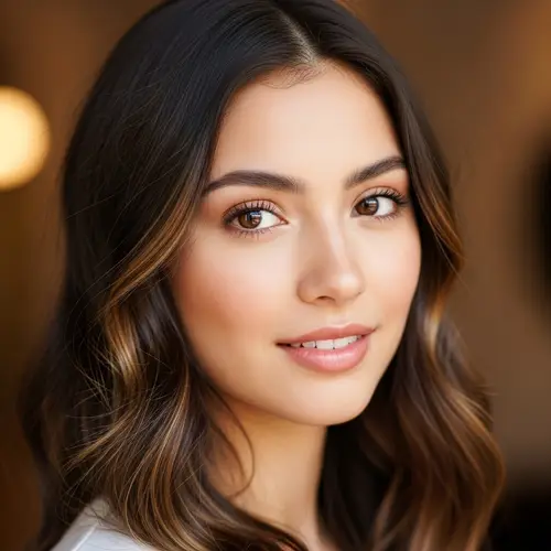 Young Hispanic Woman with Captivating Brown Eyes and Dark Hair
