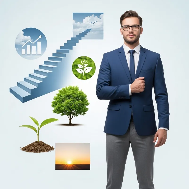 Ambitious Professional in Blue Suit for LinkedIn Profile
