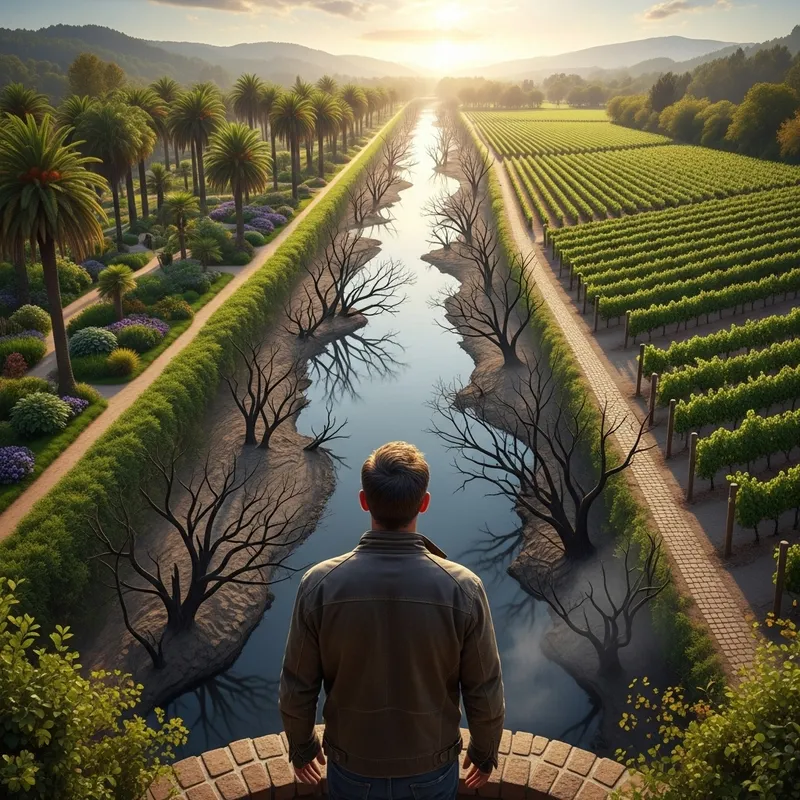 Exploring Nature's Contrast: Gardens and Rivers