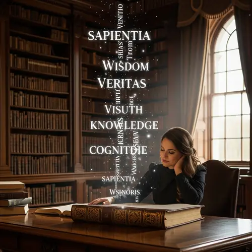 A Captivating Woman in a Vintage Library