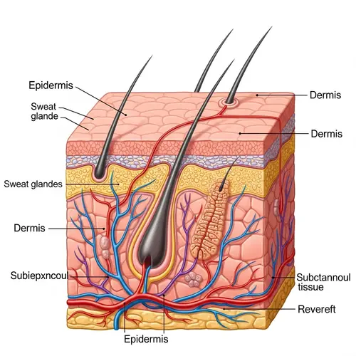 Detailed Cross-Section Illustration of Human Skin