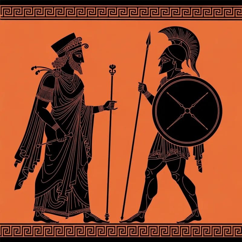 Ancient Greek Art: Xerxes and Leonidas Silhouettes Ancient Greek Art: Xerxes and Leonidas Silhouettes