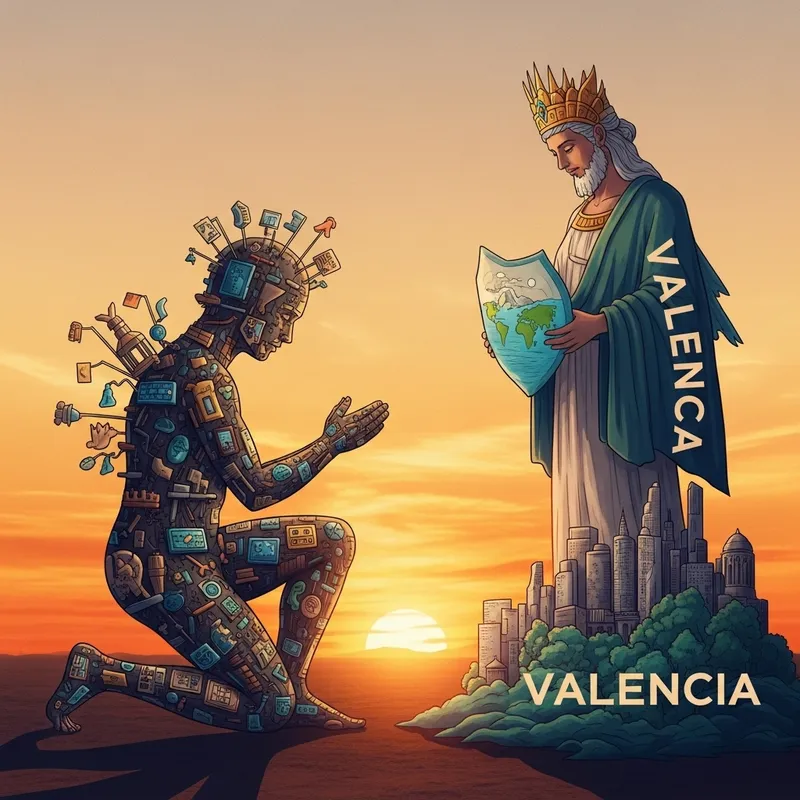 Artistic Interpretation of Wallapop Personifying Valencia's Sustainability