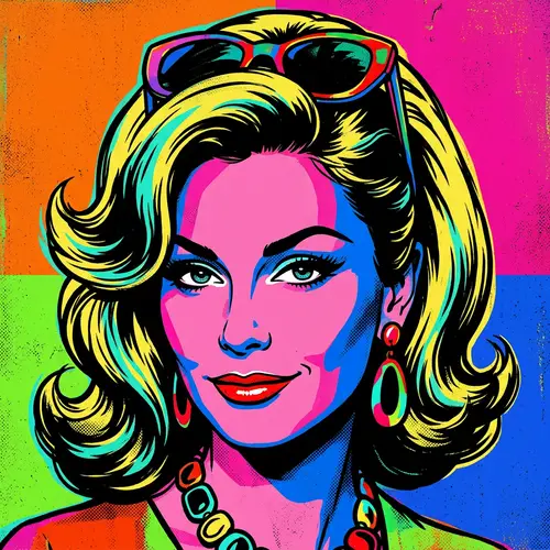 Vibrant Pop Art Icon Portrait Inspired by Warhol