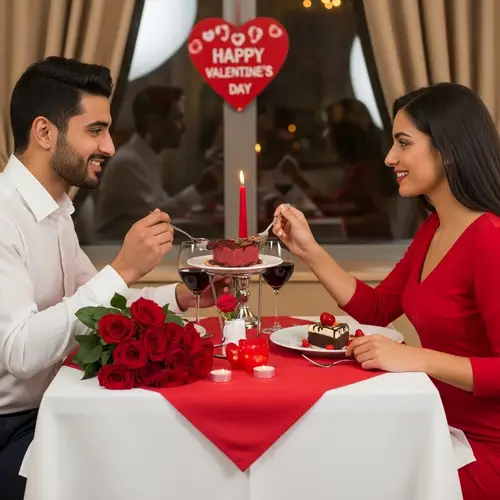 Romantic Valentine's Day Dinner - Cozy Restaurant Scene