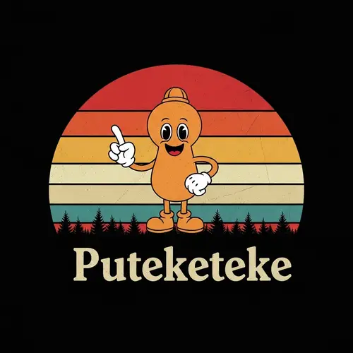 Vintage Sunset Backdrop with Retro-Inspired Whimsical Subject