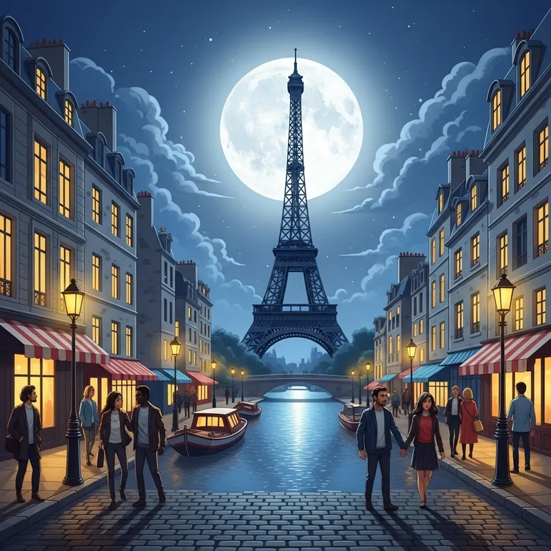Enchanting Paris Moonlight Views - Eiffel Tower & More