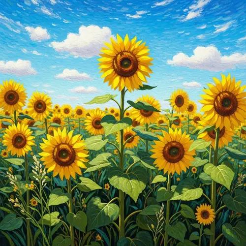 Vibrant Impressionism Sunflowers Painting