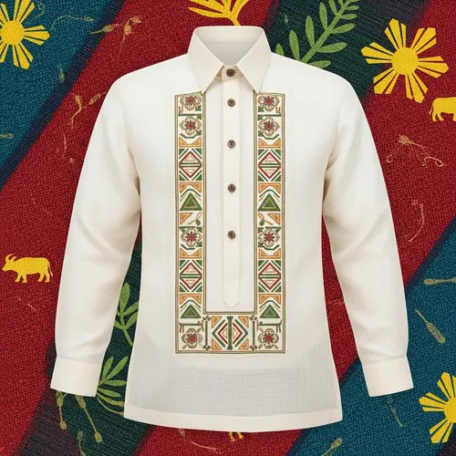 Filipino Barong Vector Pattern | Swirling Designs & Geometric Shapes