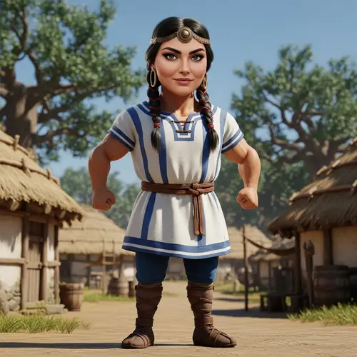 Gaulish Warrior Character with Tyrannosaurus Rex Arms