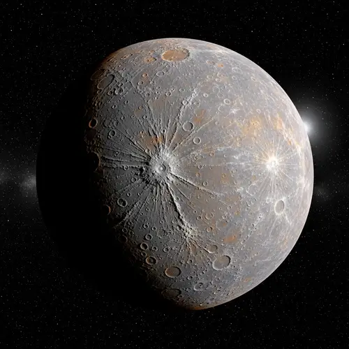High-Definition 3D Image of Planet Mercury - Craters, Scarps & Shadows