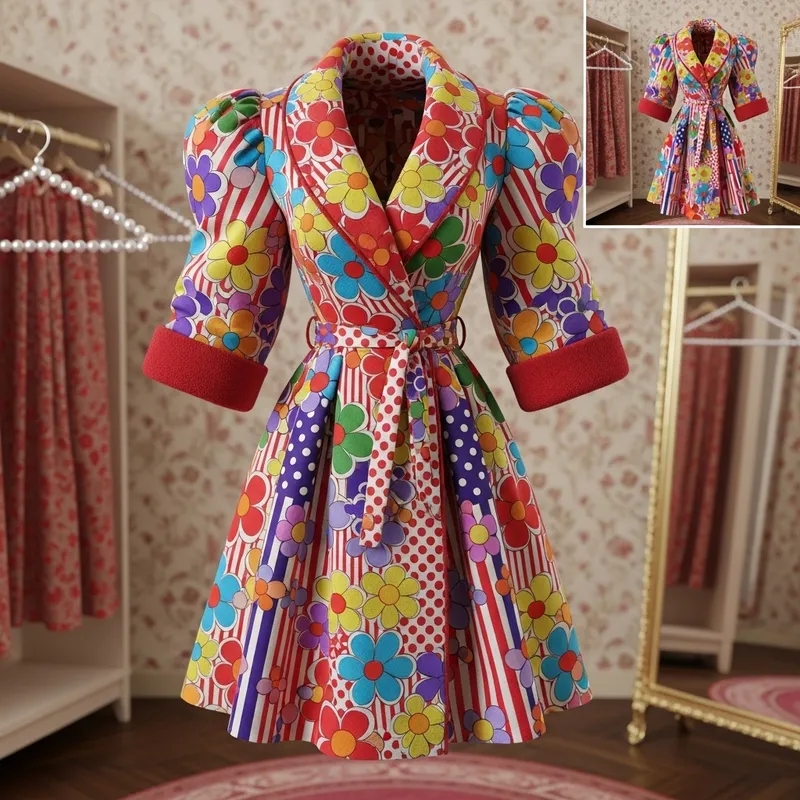 Vintage Pin-Up Robe: 3D Glamour Redefined Vintage Pin-Up Robe: 3D Glamour Redefined