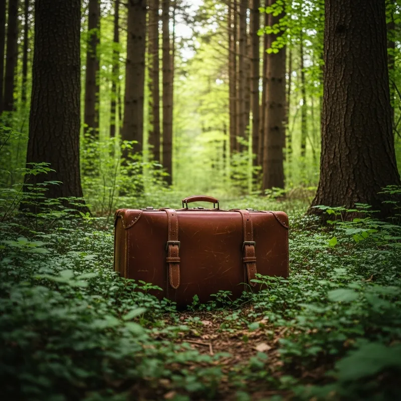 Rustic Suitcase in Forest