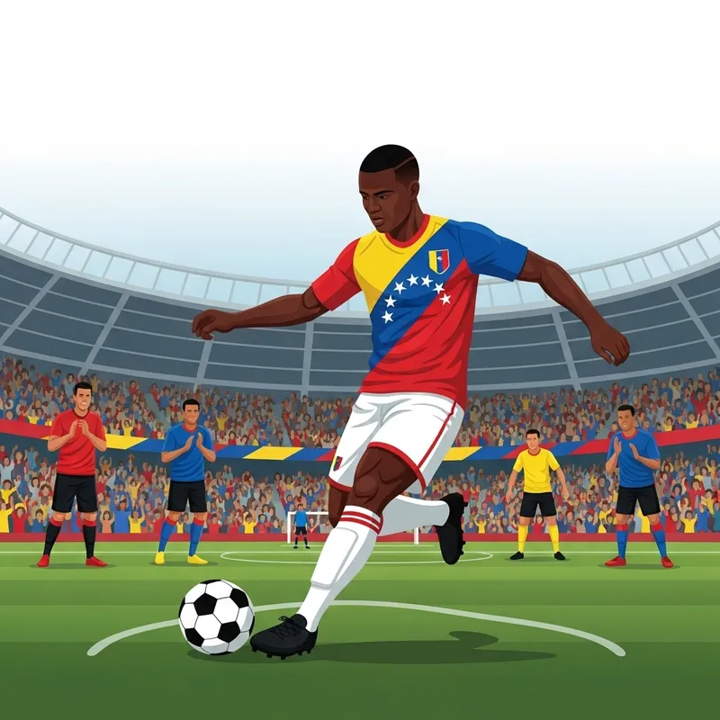 Exciting Venezuelan Footballer in Action