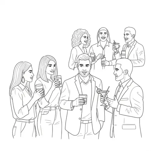 Diverse Group Conversing and Socializing at Party