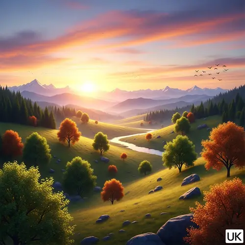 Tranquil 4K Sunset Landscape Wallpaper