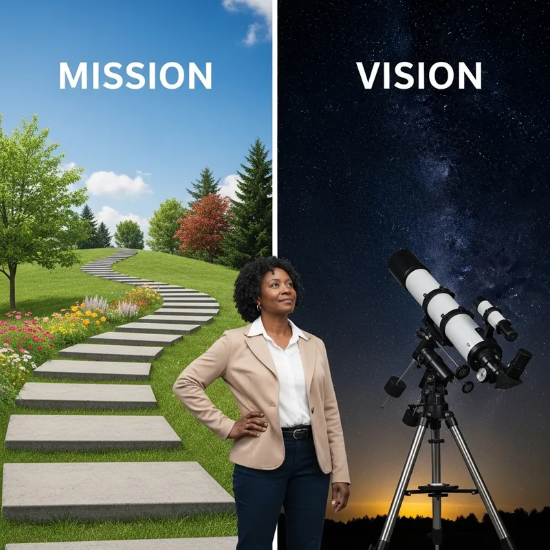Mission and Vision Image | Conceptual Representation with Growth and Exploration