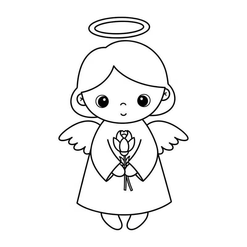 Adorable Angel Coloring Page for Toddlers