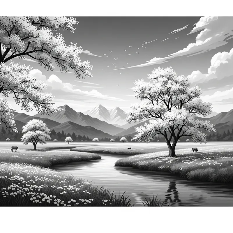 Serene Monochromatic Landscapes: Visual Treat of Nature