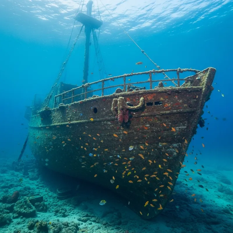 Sinking Ship Under the Sea - Mesmerizing Submersion