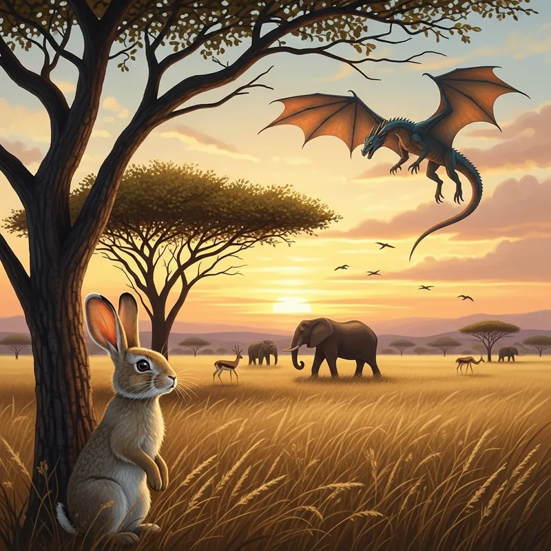 Rabbit Adventure in African Bushveld: Quest for the Fantasy Dragon