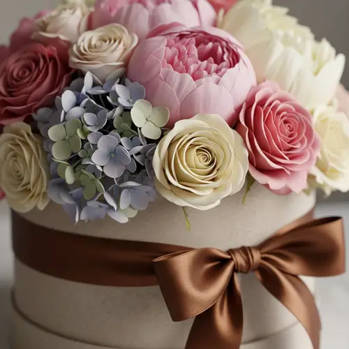 Exquisite Flower-Adorned Hatbox | Stunning 8K Resolution