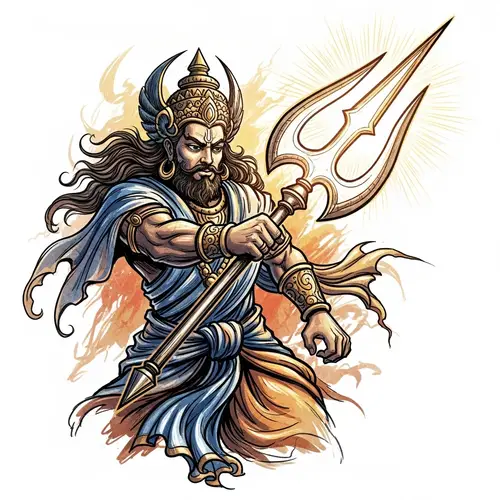 Abstract Art of Lord Indra: Power and Majesty