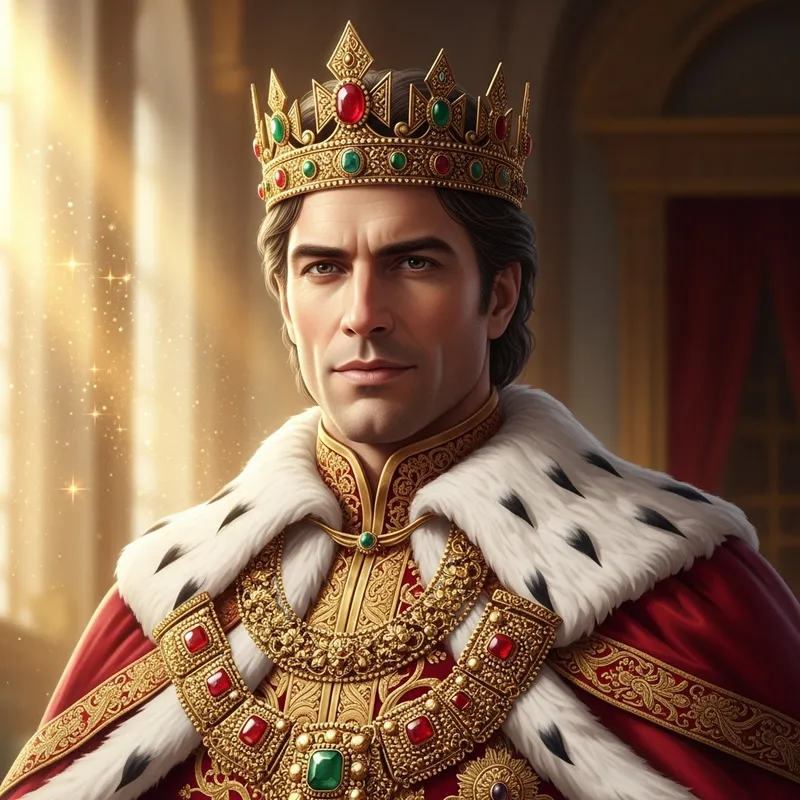 Man with Crown on Head | Majestic Portrait Image Man with Crown on Head | Majestic Portrait Image