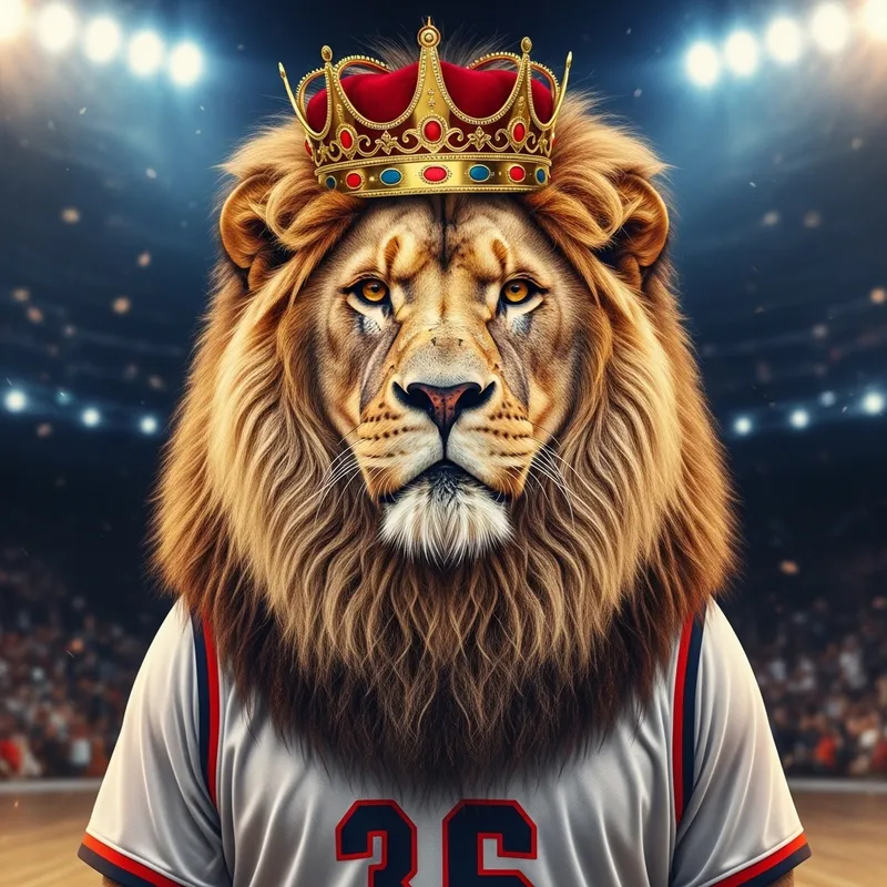 Majestic Lion in LeBron Jersey | Sports Art