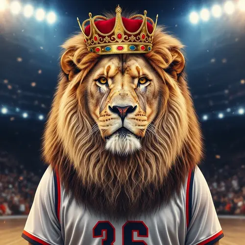 Majestic Lion in LeBron Jersey | Sports Art